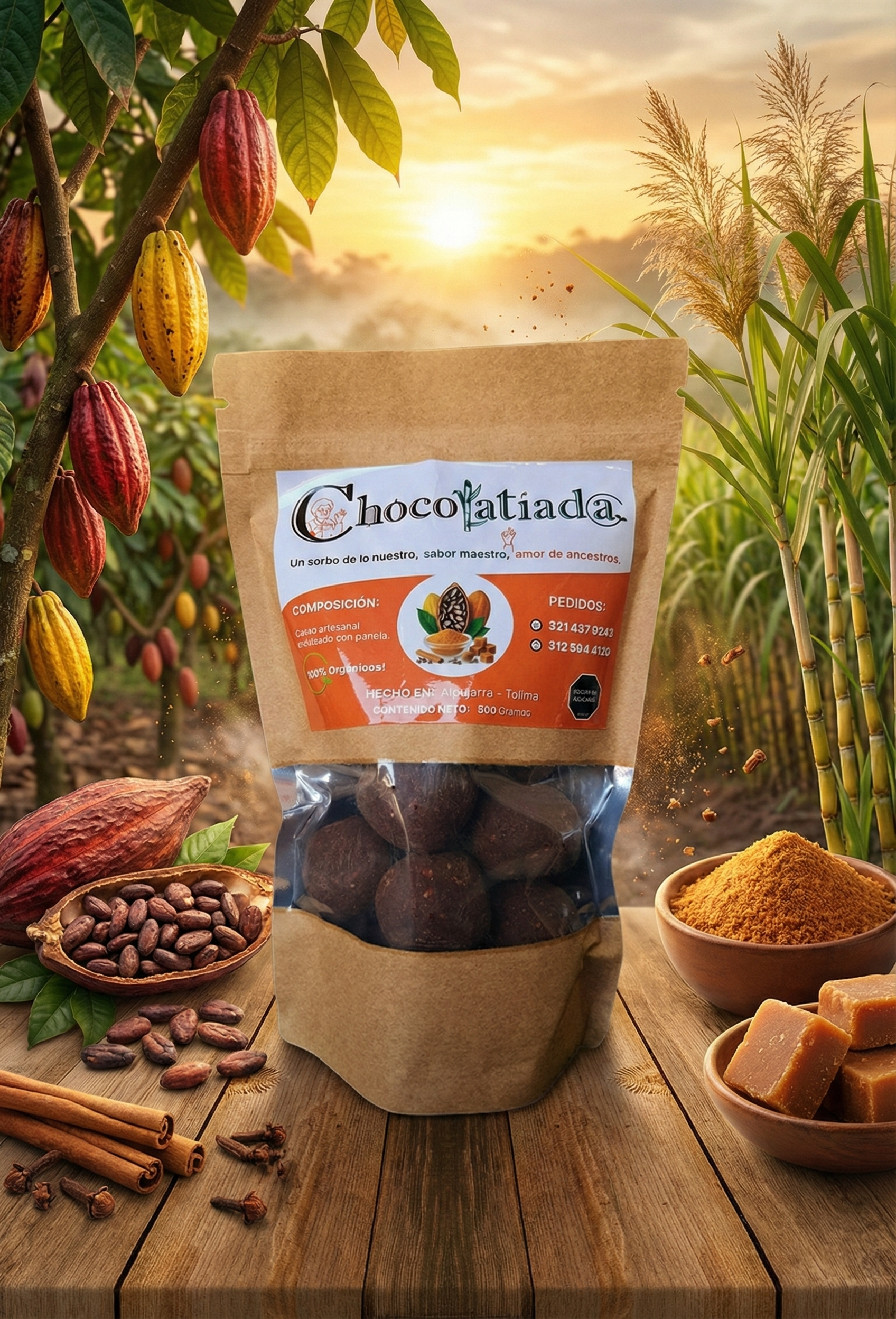 Chocolatiada Línea Endulzada — Cacao con Panela